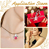 10Pcs Acrylic & Imitation Pearl Flower Angel Pendants PALLOY-YW00055-01-6