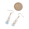 Round Dyed Natural Quartz Dangle Earrings EJEW-JE06778-01-3