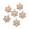 Brass Micro Pave Clear Cubic Zirconia Pendants KK-K252-02G-01-2