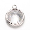 Diamond Brass Cubic Zirconia Pendants KK-L134-19P-2