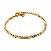 304 Stainless Steel Round Beaded Bangles for Women BJEW-D436-01G-4