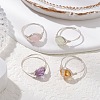 Natural Amethyst & Rose Quartz & Prehnite & Citrine Beads Finger Rings RJEW-JR00836-1