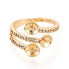 Brass Micro Pave Cubic Zirconia Cup Peg Ring Settings KK-N274-21G-2