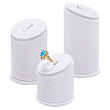 3Pcs 3 Sizes Lint Covered with PVC Ring Display Stands RDIS-WH0019-06-1