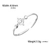 304 Stainless Steel Rhinestone Cuff Open Rings WGC7962-01-1