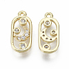 Brass Micro Pave Clear Cubic Zirconia Pendants KK-S348-539-NF-2