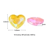 60Pcs 10 Colors Heart Translucent Glass Cabochons MRMJ-YW0002-003-5