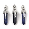 Natural & Synthetic Mixed Gemstone Pointed Pendants G-Z033-15P-2