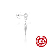 Cone Tassel 925 Sterling Silver Micro Pave Clear Cubic Zirconia Cartilage Earrings FS-WGA2317-10-2