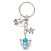 8Pcs Glass & Alloy Keychain KEYC-JKC01050-2