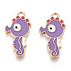 Light Gold Plated Alloy Enamel Pendants ENAM-T009-77A-RS-2