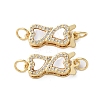 Brass Micro Pave Cubic Zirconia Box Clasps KK-U070-06G-1