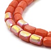 Frosted Imitation Jade Glass Beads Strands GLAA-P058-07B-14-3