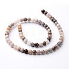 Round Natural Bamboo Leaf Agate Bead Strands G-J346-33-6mm-2