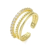 Brass with Cubic Zirconia Rings RJEW-B057-09G-1