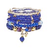 7Pcs 7 Style Natural & Synthetic Mixed Gemstone & Glass Seed Beaded Stretch Bracelets Set BJEW-JB08892-04-1