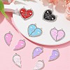 7 Sets 7 Colors Alloy Enamel Split Pendant ENAM-FS0001-71-8