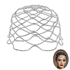 1Pc Rhinestone Mesh Headpiece Cap AJEW-HY0002-55S-1