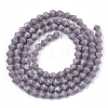 Opaque Solid Color Glass Beads Strands GLAA-Q080-4mm-B01-2