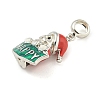 Anti-Tarnish Rhodium Plated 925 Sterling Silver Enamel Christmas European Dangle Charms STER-Z010-02P-02B-2