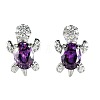 Tortoise Zinc Alloy Cubic Zirconia Stud Earrings WG8EE25-04-2