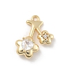 Brass Micro Pave Cubic Zirconia Pendants KK-D283-15G-1