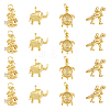 DICOSMETIC 16Pcs 4 Style Brass Micro Pave Cubic Zirconia Animal Pendants KK-DC0003-46-1