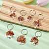 Natural Carnelian Chip & Alloy Tree of Life Pendant Keychain KEYC-JKC00648-04-2