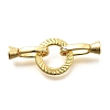 Flat Round Rack Plating Brass Fold Over Clasps KK-S508-11G-1