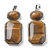 Natural Tiger Eye Big Human Body Shaped Pendants G-P552-03P-11-1