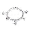 Tarnish Resistant 304 Stainless Steel Charm Bracelets BJEW-G544-28P-1