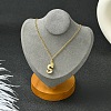 304 Stainless Steel Clear Cubic Zirconia Heart & Letter Pendant Curb Chain Necklaces for Women NJEW-FS00012-27C-6