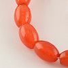 Natural Dyed White Jade Oval Bead Strands X-G-S197-04-2