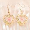 Alloy & Dried Flower Dangle Earrings AL-Z001-01G-02-1