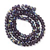 Electroplate Transparent Glass Beads Strands EGLA-A046-01B-11-3