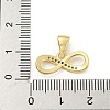 Brass Micro Pave Clear Cubic Zirconia Pendants ZIRC-P115-02G-3
