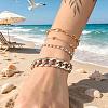 Iron and Zinc Alloy Chain Multi-Strand Bracelet Sets NI2300-4-1