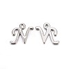 Platinum Plated Alloy Letter Pendants PALLOY-J718-01P-N-1