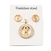 Infinity Stud Earrings with 316 Stainless Steel Pins and Crystal Rhinestone Pendant SJEW-F218-04G-7