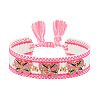 Butterfly Adjustable Polyester & Alloy & Resin Enamel & Rhinestone Slider Bracelets FS-WG9985D-04-1
