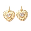 Valentine's Day Brass Pave Cubic Zirconia Charms CU-K002-44G-B-1