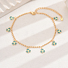 Fashionable Brass Enamel Flower Pendant Anklets for Women KA8156-2-3