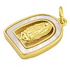 Real 18K Gold Plated Brass Pendants with Shell and Jump Rings KK-D534-04G-03-2