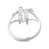 Non-Tarnish 304 Stainless Steel Hollow Out Tortoise Adjustable Ring for Women RJEW-I097-02P-3