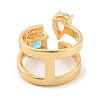 Brass with Cubic Zirconia Open Cuff Rings LS-RJEW-B053-02-3
