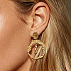 304 Stainless Steel Stud Dangle Earrings WGEDCDB-02-2