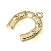 Brass Micro Pave Clear Cubic Zirconia Charms KK-K427-18G-02-2
