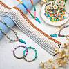 10 Strands 5 Colors Flat Round Handmade Polymer Clay Beads CLAY-SZ0002-01-5