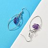 Natural Amethyst Dangle Earrings X-EJEW-JE02150-03-5