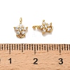 Brass Micro Pave Clear Cubic Zirconia Star Connector Charms KK-H515-12G-3